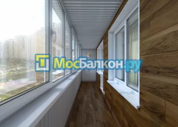 Отделка балкона и лоджии пластиковыми ПВХ панелями в Подольске от компании МосБалкон